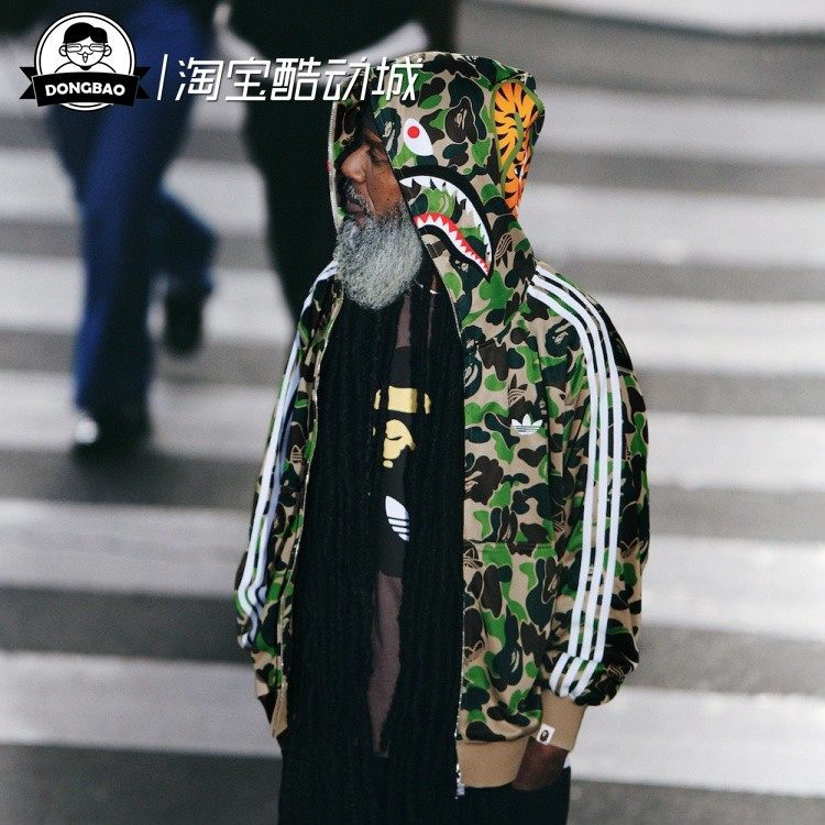 2月adidas阿迪达斯 HOODIEJACKET 联名款运动两毛夹克外套KF4916