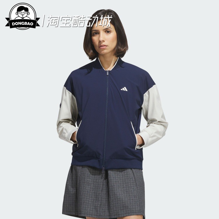 落肩拼接宽松高尔夫运动外套