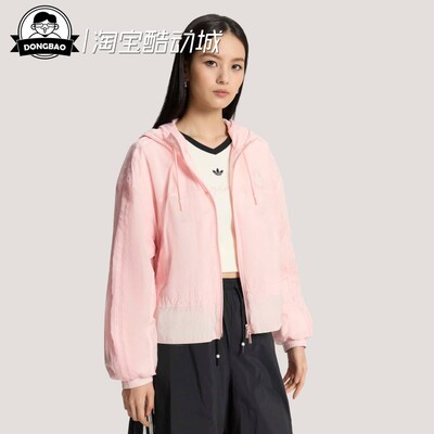 梭织运动宽松连帽夹克外套