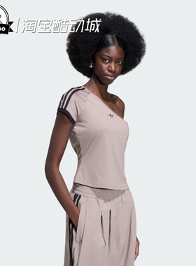 3月ADIDAS阿迪达斯T-SHIRT女子露肩斜肩运动短袖T恤KY5181/KY5180