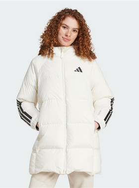 9月ADIDAS阿迪达斯抗风疏水中长款600蓬连帽羽绒服JG3855/JG3856