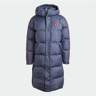 8月ADIDAS阿迪达斯 运动曼联足球休闲文化长款保暖羽绒服IT4186