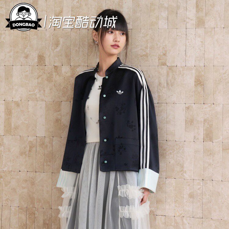 4月ADIDAS阿迪达斯女子新中式提花运动夹克早春外套KY5741/KY5742