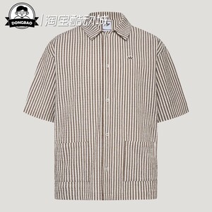 南法假日度假风竖条纹短袖衬衫
