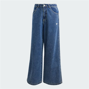 9月ADIDAS阿迪达斯 P ESS DENIM B 女子纯棉牛仔宽松运动裤IW5760