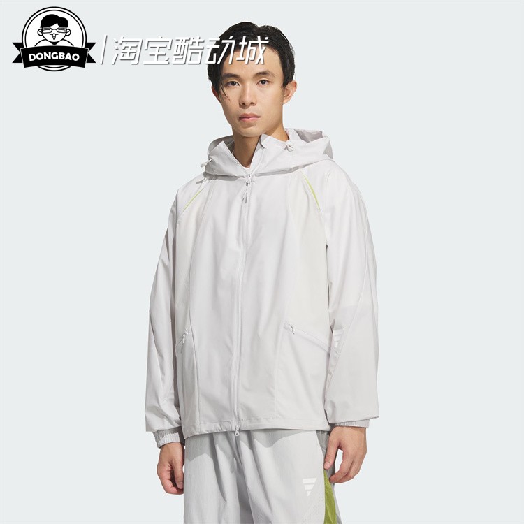 梭织运动休闲宽松连帽夹克外套