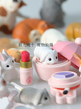 日本扭蛋  EPOCH 休息下兔子 猫咪 仓鼠 柴犬 食玩模型摆件