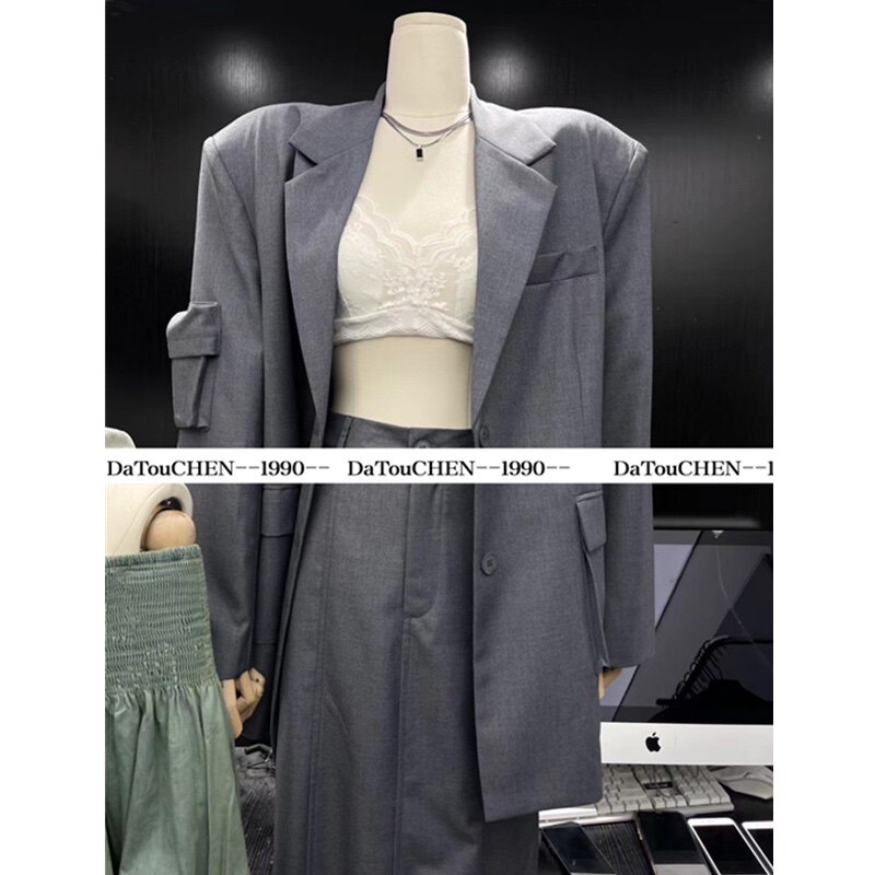 设计感西服中长款西装女时尚