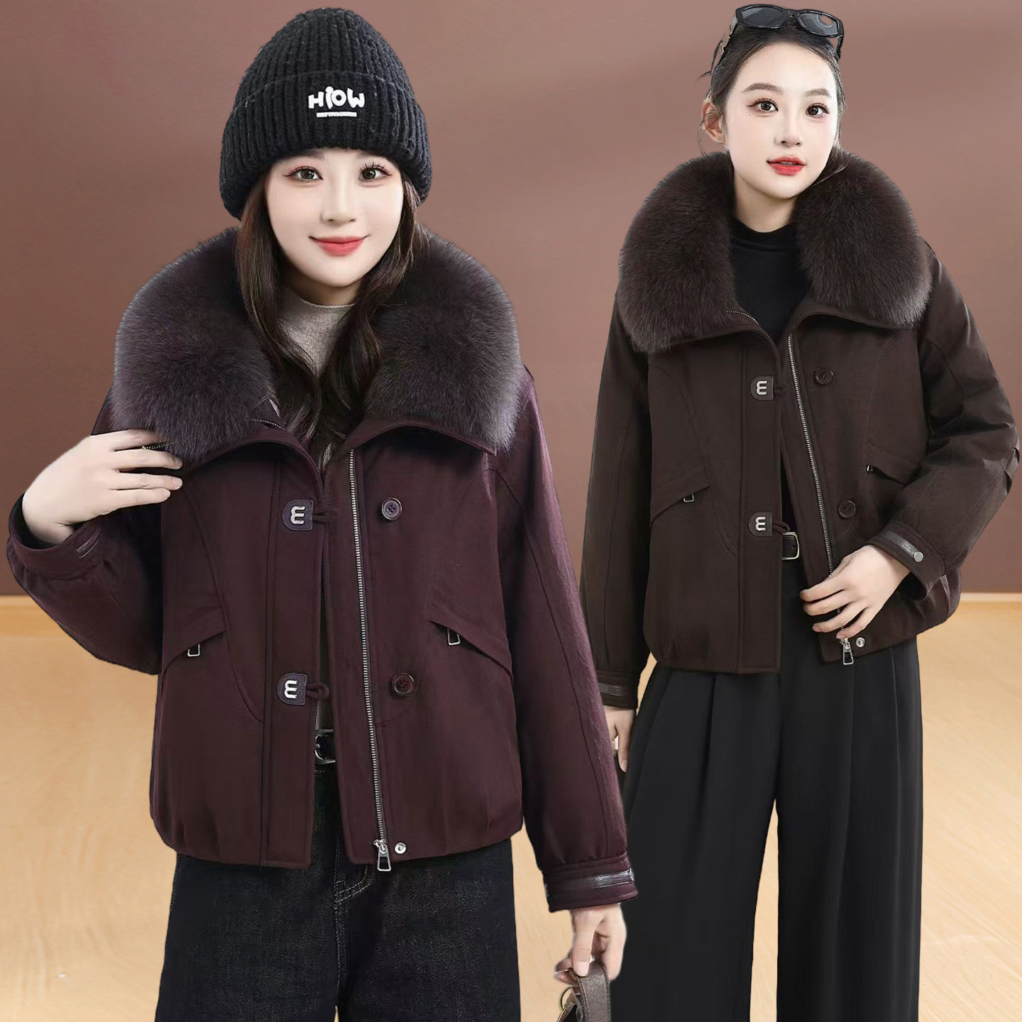 狐狸毛领羽绒服短款外套2025冬季保暖白鹅绒上衣,女装/女士精品,羽绒服,淘宝优惠券,粉丝福利购,淘宝优惠卷