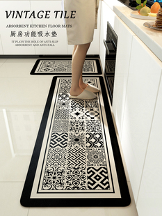 厨房地垫防滑防油可擦免洗脚垫子硅藻泥厨房地垫l形吸水防脏地毯