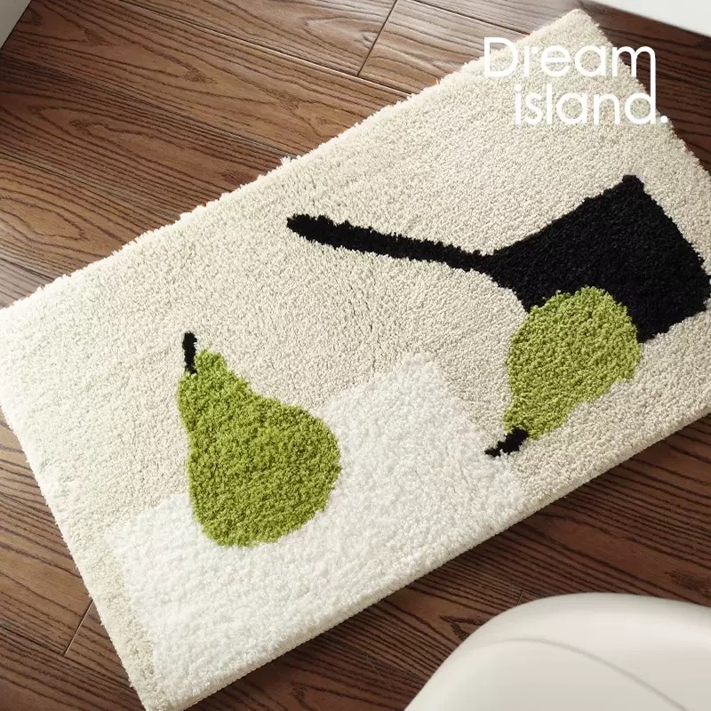 水果植绒地毯书房卧室床边毯猫宠物地垫垫卫生间厕所防滑簇绒地垫