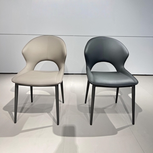 CZ189餐椅餐凳皮椅扶手椅碳素钢脚生态皮定制皮色款式餐桌椅凳子