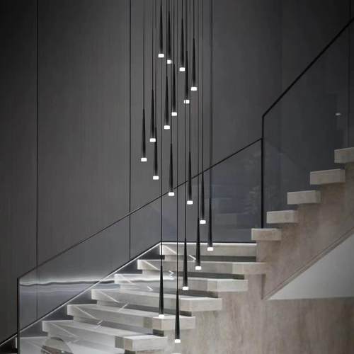 旋转长吊灯新款网红楼梯间吊灯