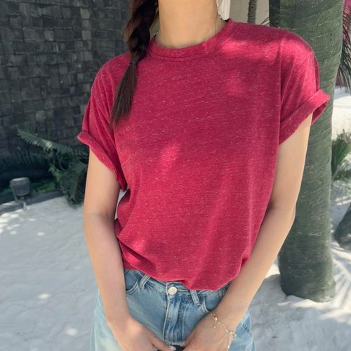 ACRAB红色进口面料舒适短袖T恤