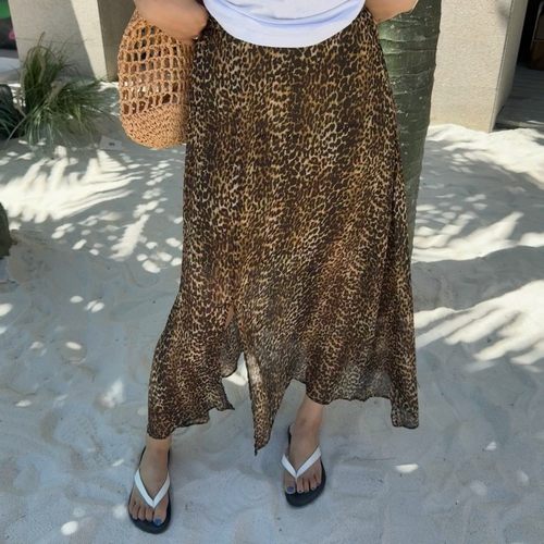 ACRAB慵懒豹纹印花半身长裙