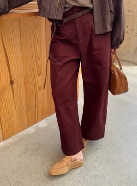 ACRAB 极简老钱风弯刀九分小脚棉质百搭休闲裤长裤