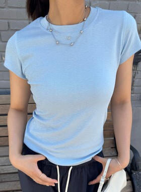 ACRAB“云感透气”轻薄0感空气亲肤圆领面膜短袖T恤夏季上衣女