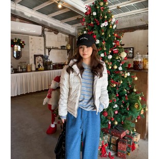 New ACRAB 轻薄保暖外套 白色连帽排骨羽绒服短款