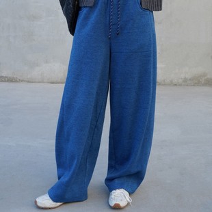 休闲运动裤 ACRAB颜色很正 复古宽松加厚卫裤 美式 蓝色加绒弯刀裤