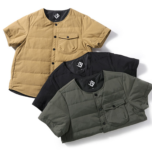 日系情侣款短款半袖羽绒服马甲