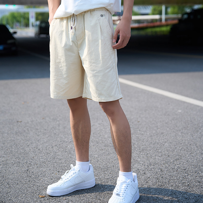 夏季轻薄凉爽透气休闲五分裤男潮牌速干百搭纯色短裤抽绳运动中裤