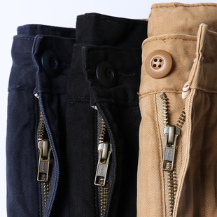 卡其休闲裤 重磅阿美咔叽 加厚斜纹棉水洗直筒工装 复古chino裤 美式