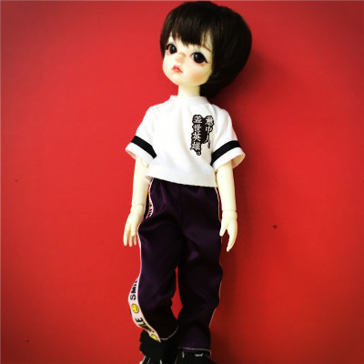 五色特体尺寸定制小布BJD6分8分ob男娃娃衣服运动服裤套装