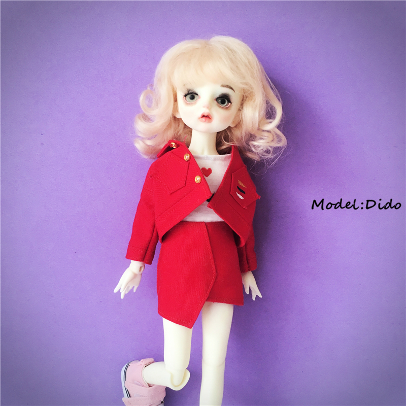 特体尺寸定做小布BJD6分8分娃娃衣服外套T恤短裙套装