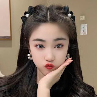 新款 双面蝴蝶结缎面刘海夹碎发夹气质侧边夹甜美小抓夹头饰发饰女