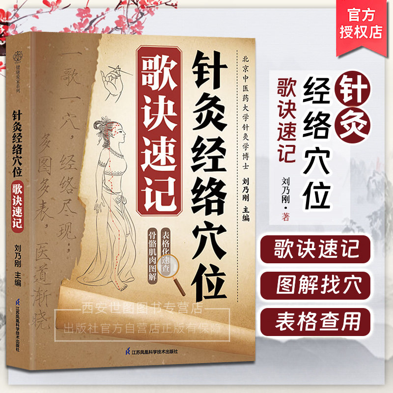 针灸经络穴位歌诀速记 刘乃刚主编 中医人体经络穴位针灸快速取穴精准定位图解中医保健养生针灸书籍 江苏凤凰科技出版社