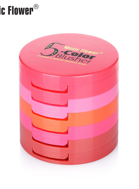 MusicFlower 5合1粉饼腮红修容持久控油定妆保湿遮瑕干湿两用