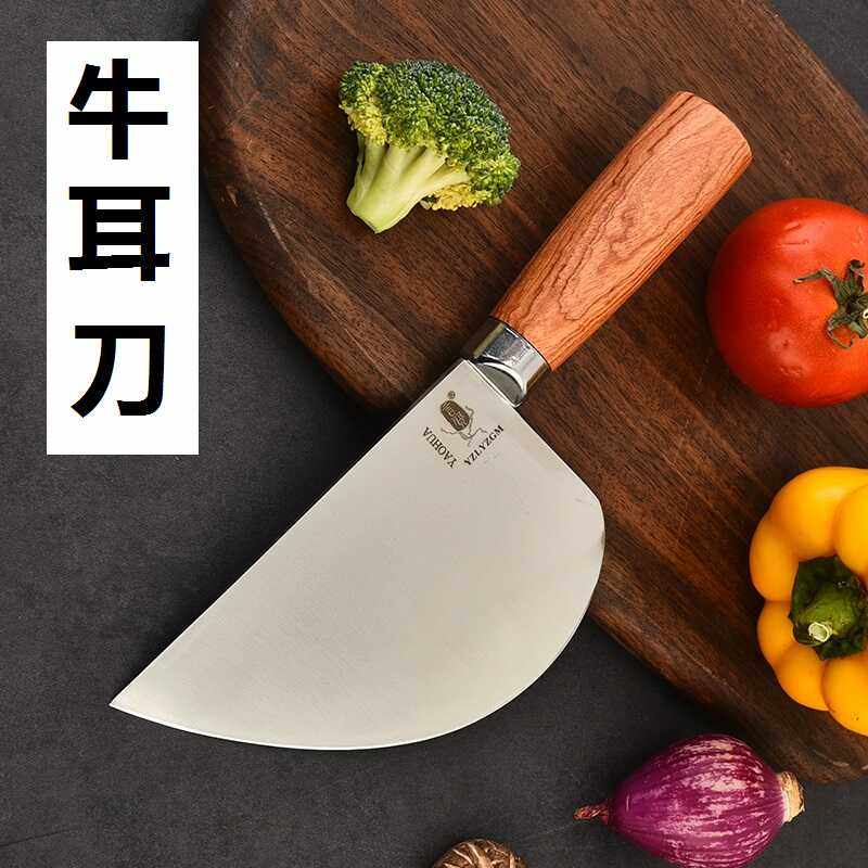言质牛耳刀老式宰羊刀专业剔骨刀宽面刀50cr15mov钢屠夫专用刀