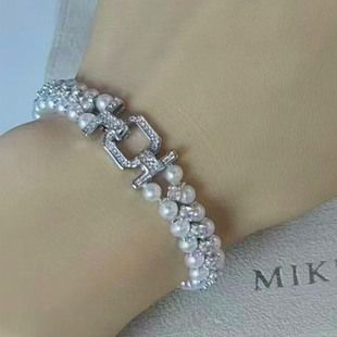 DIY饰品配件双排珍珠搭扣项链扣头毛衣链手链锁扣多排搭扣隔片