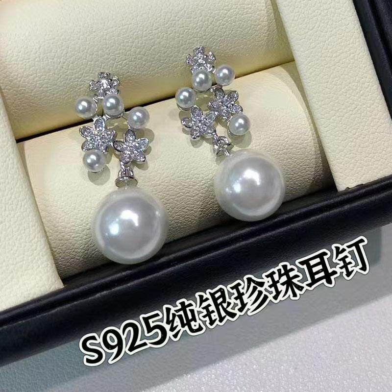 DIY饰品配件通体S925纯银耳钉