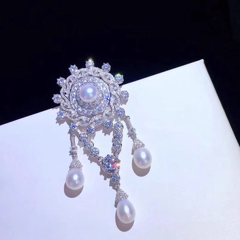 브로치 여성스러운 한국식 고급 럭셔리 가디건 코트 패션 장식 코사지 핀 버클