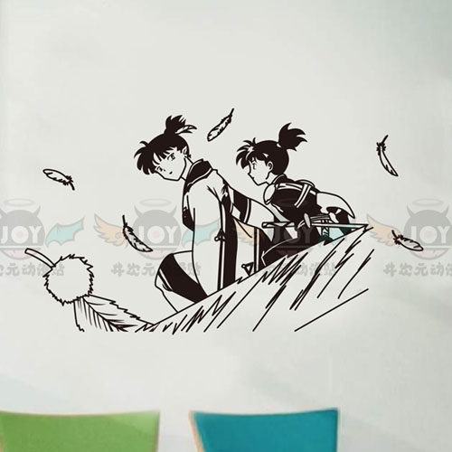 犬夜叉 琥珀 神乐 周边 海报 墙贴 车贴 壁纸 壁画 宿舍装饰 痛贴