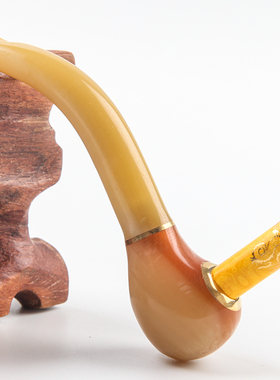 男士迷你牛角烟斗老人旱烟道具配件大全高档传统老式专用烟嘴烟锅