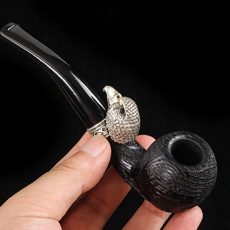 高档橡木喷砂烟斗老式把玩
