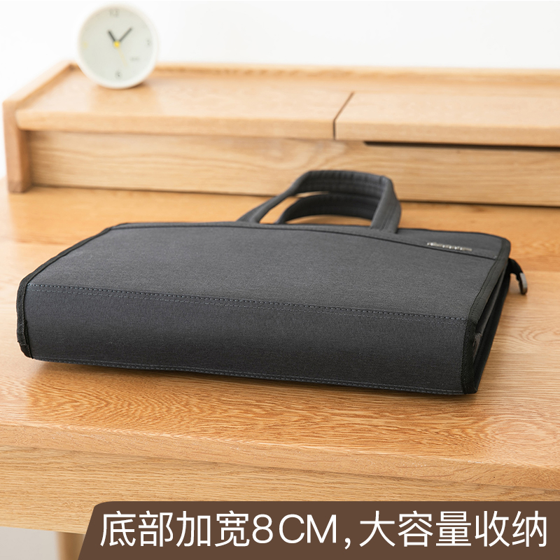 手提文件袋拉链A4公文包多层大容量13英寸手提包帆布男式女士会议
