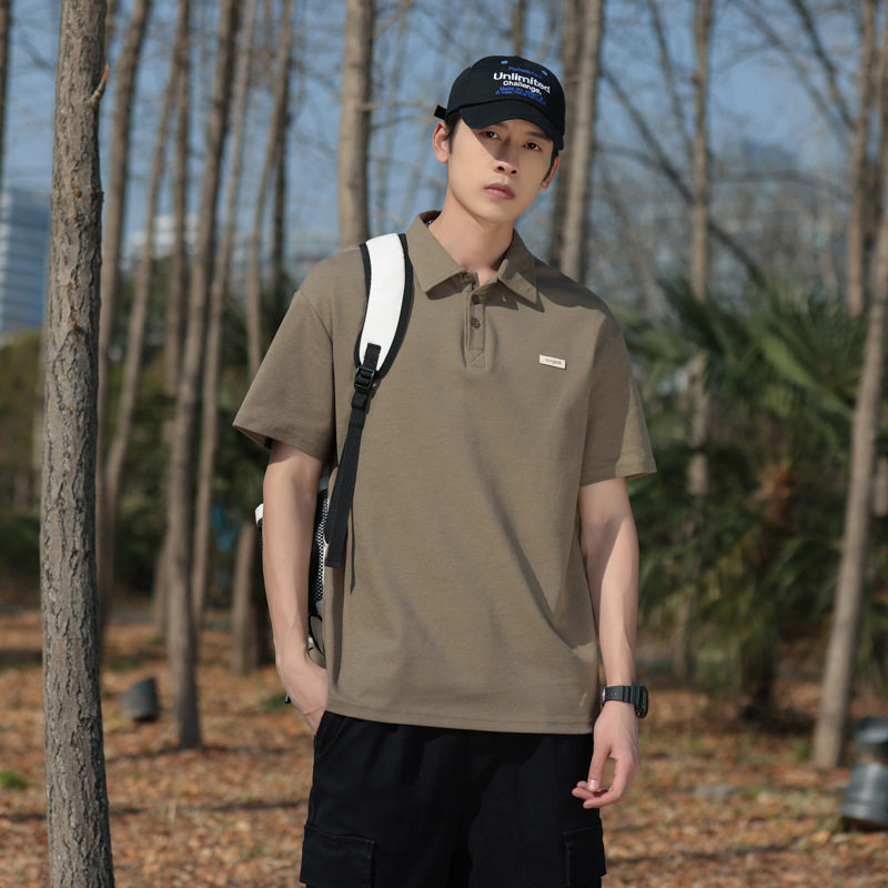 青少年简约polo衫短袖男 25夏装新款宽松休闲韩版半袖T恤男生翻领