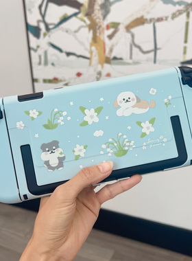星之森花花雪纳瑞switch2适用任天堂保护壳可爱少女蓝色防摔套