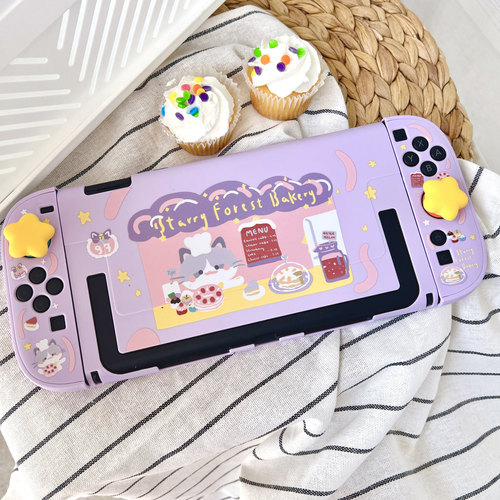 星之森猫咪蛋糕车任天堂switch2适用保护壳可爱紫色NS2硬壳套少女