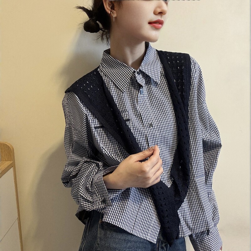 欧洲站2026春季新款欧货老钱风配披肩翻领宽松条纹长袖衬衫上衣女