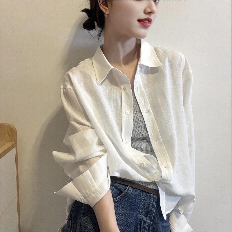 欧洲站2026春季新款欧货时尚POLO领麻料长袖衬衫吊带背心两件套女