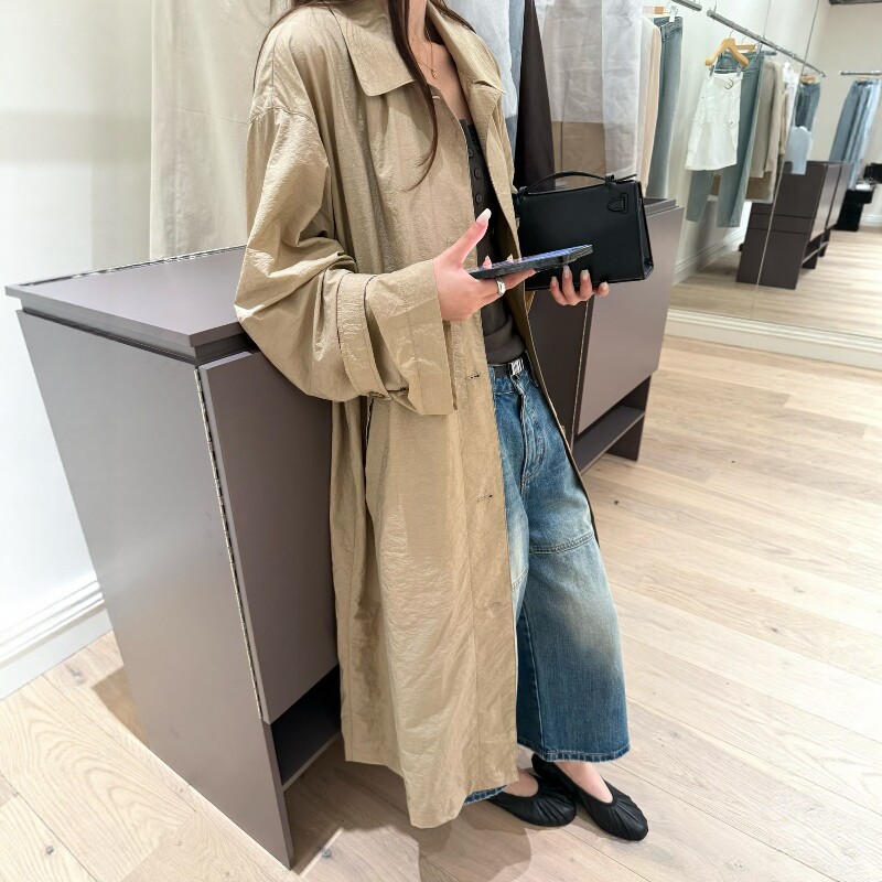 欧洲站2026春季新款欧货高品质POLO领气质长款休闲风衣外套女潮