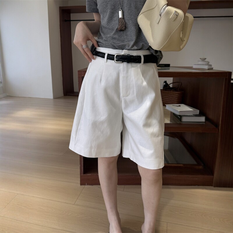 欧洲站2026夏季新欧货高级感气质西装五分短裤显瘦直筒阔腿中裤潮