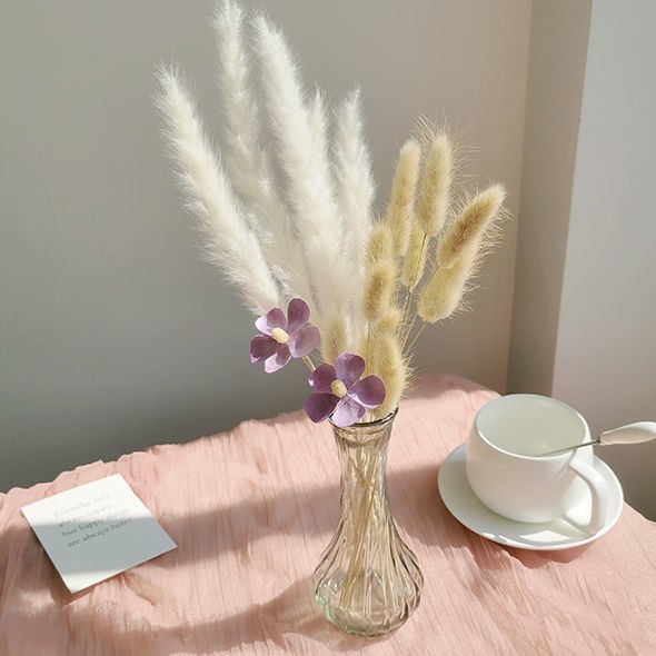 兔尾草干花花束 小清新家居装饰  diy室内真花插花摆件 成品