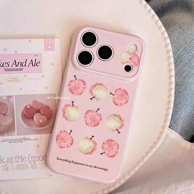 小清新粉色荔枝Find X9/X8S适用OPPO Reno15/14/13手机壳12/11镜头一加ACE5/6全包10/9防摔A57全包58软A96女