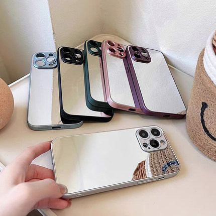 简约镜面K9适用OPPO Reno13/12手机壳11/10新款FindX8/9PRO+个性7/6/4se补妆镜A58x全包A93/A92S防摔A97/56女