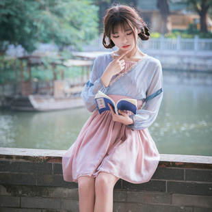 2026汉元素复古春夏改良雪纺交领连衣裙吊带演出汉服日常女学生